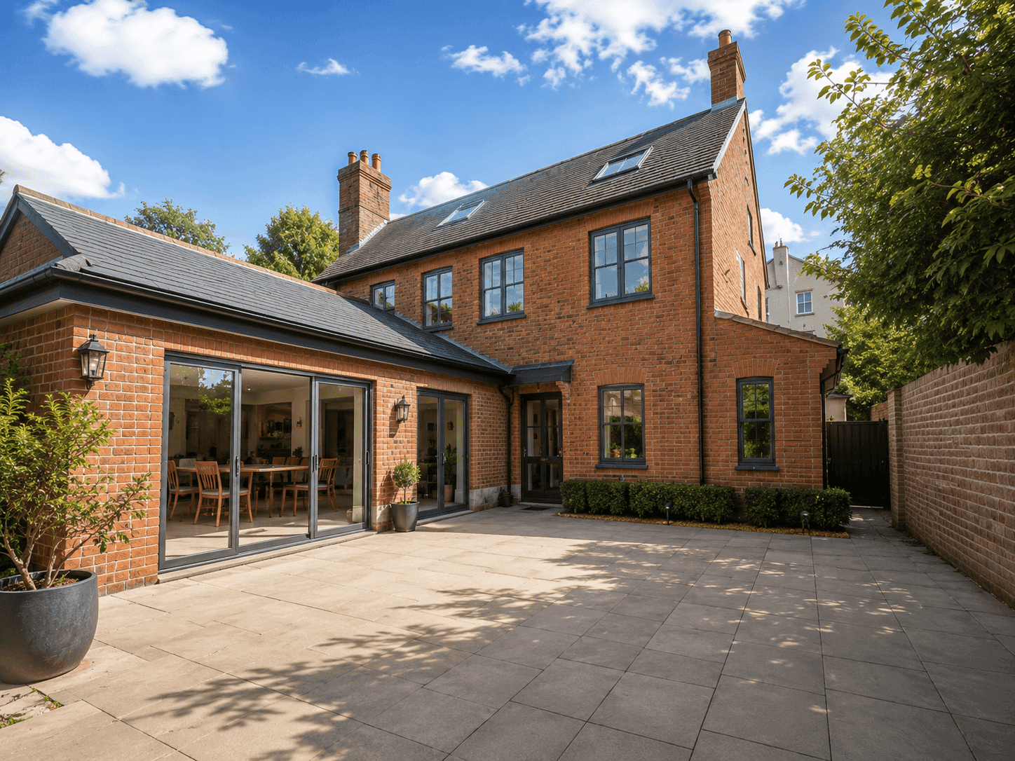 Brick courtyard and traditional architecture