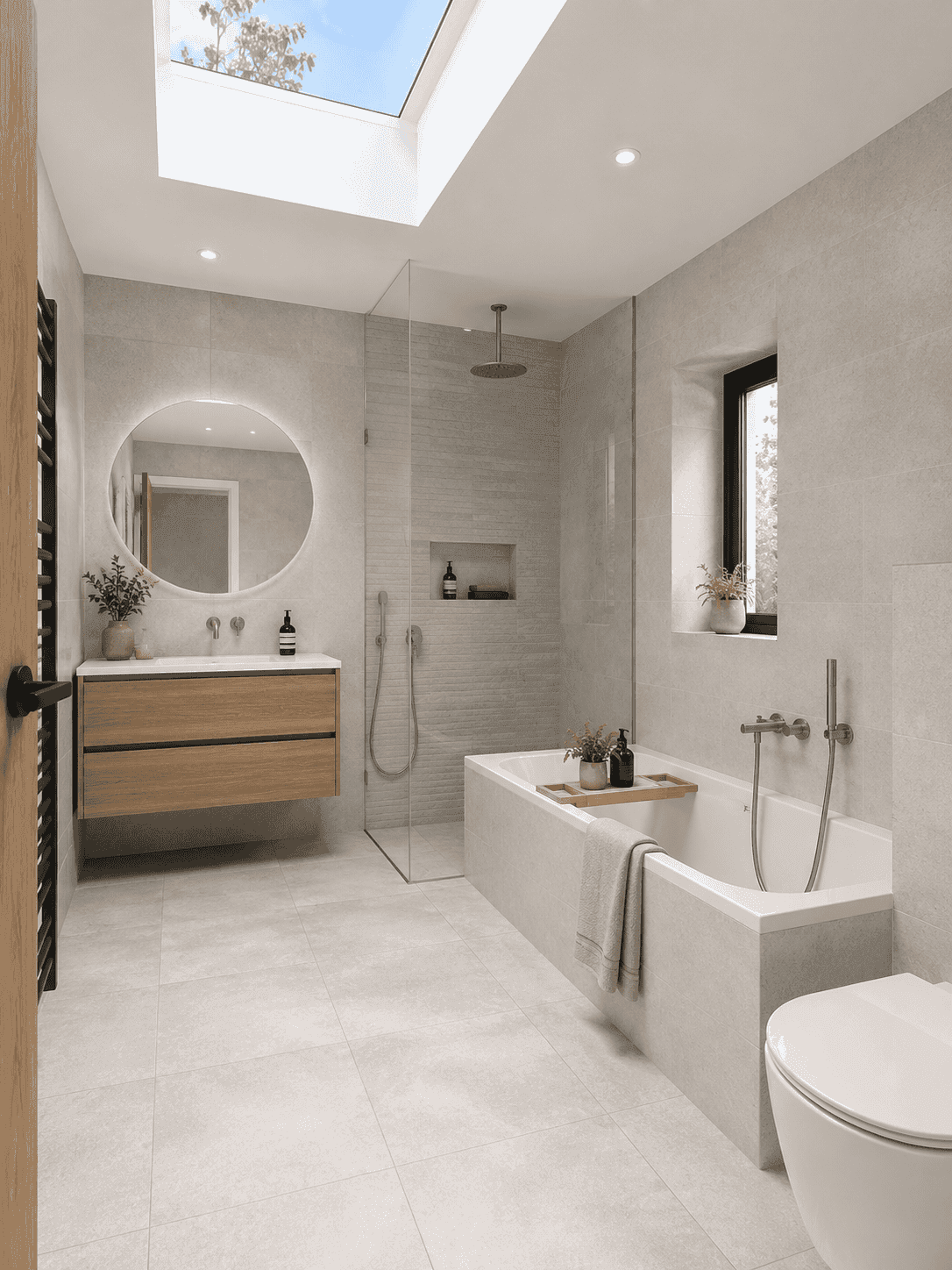 Minimal modern bathroom with quality finishes